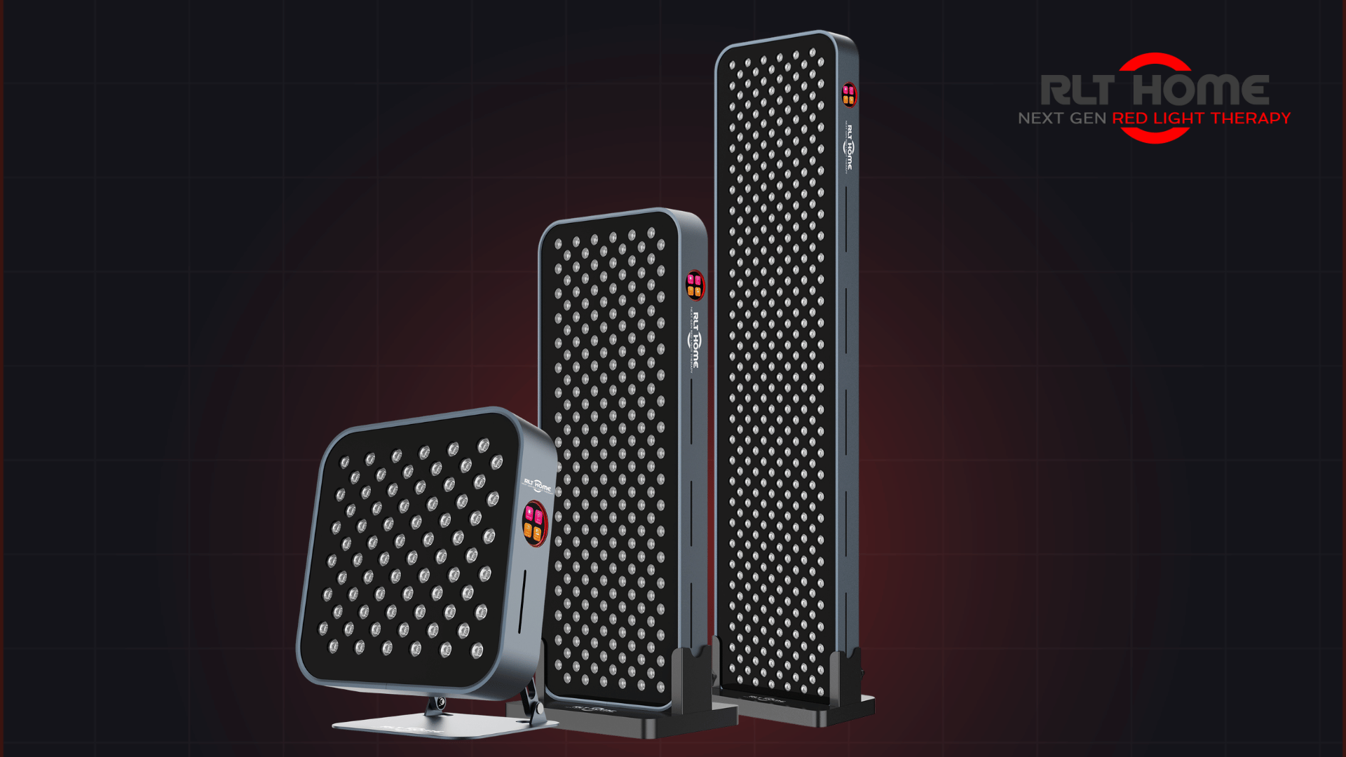 RLT Home TotalSpectrum Series - Compact and Max red light therapy panels with 1064nm deep near-infrared wavelength