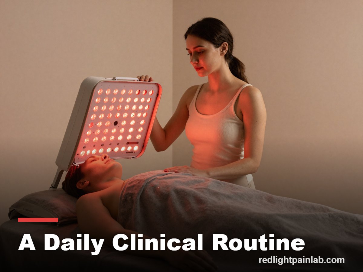 Person doing a daily red light therapy session at home