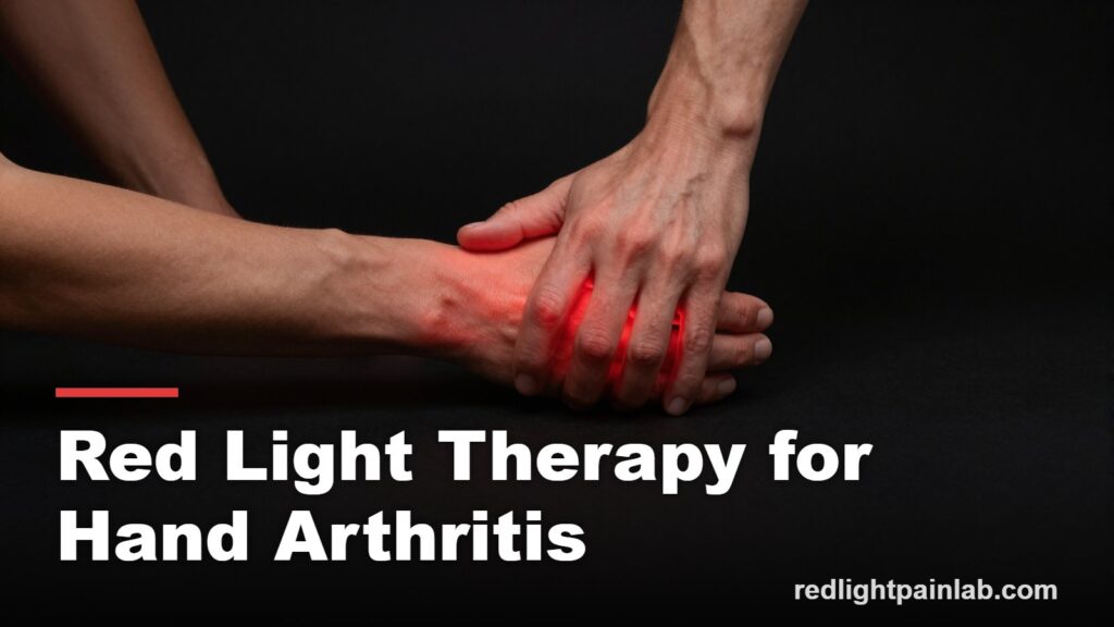Red light therapy for hand arthritis, red light over finger joints