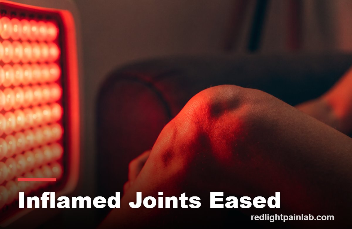 Red light therapy treating an inflamed, swollen knee, the joint where the evidence is strongest
