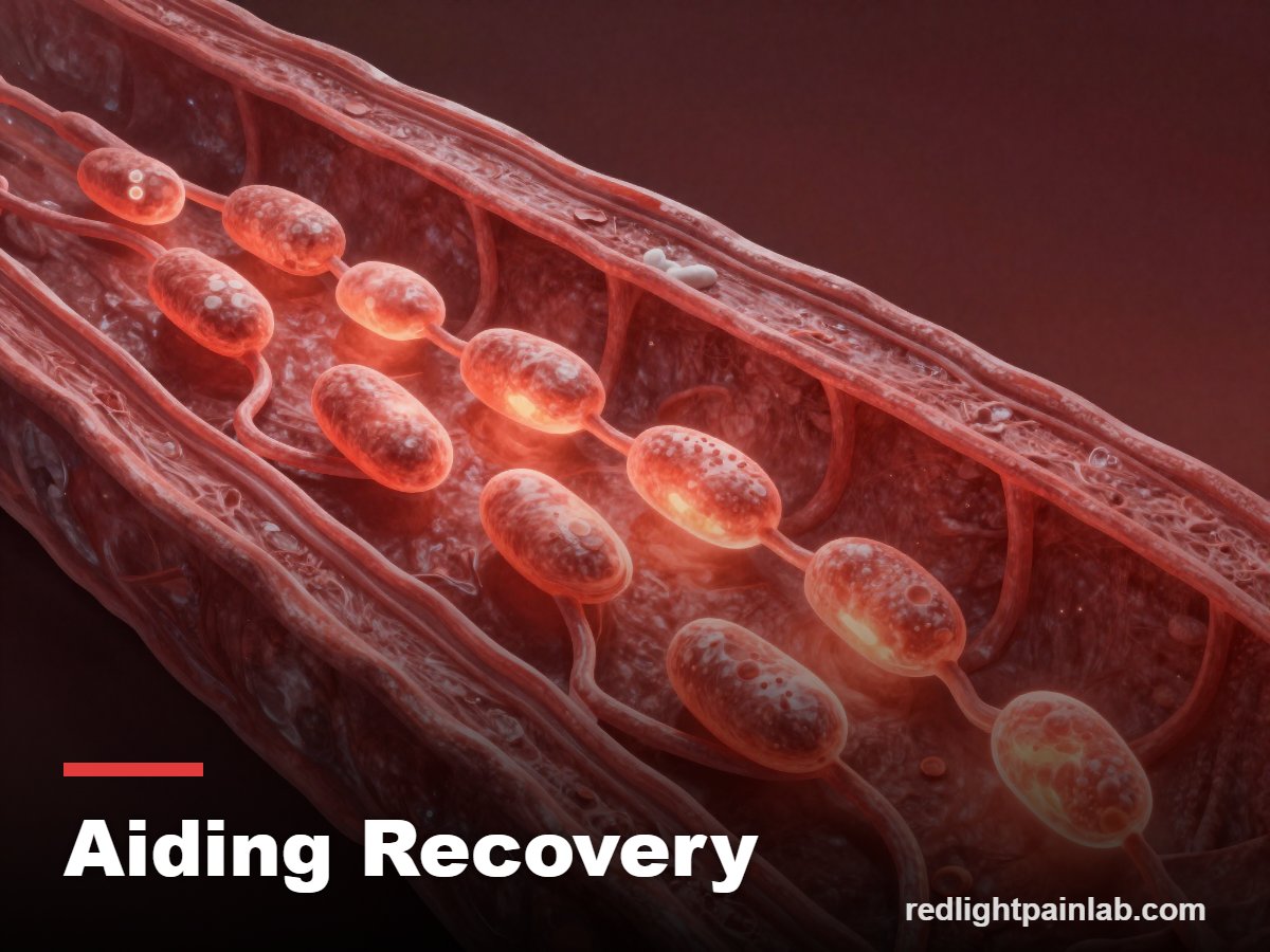 How red and near-infrared light reaches muscle fibers and mitochondria to aid recovery