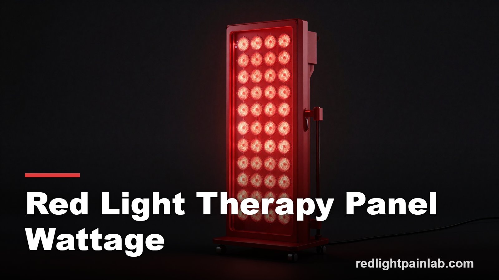 Red light therapy panel wattage, a powerful glowing red light panel